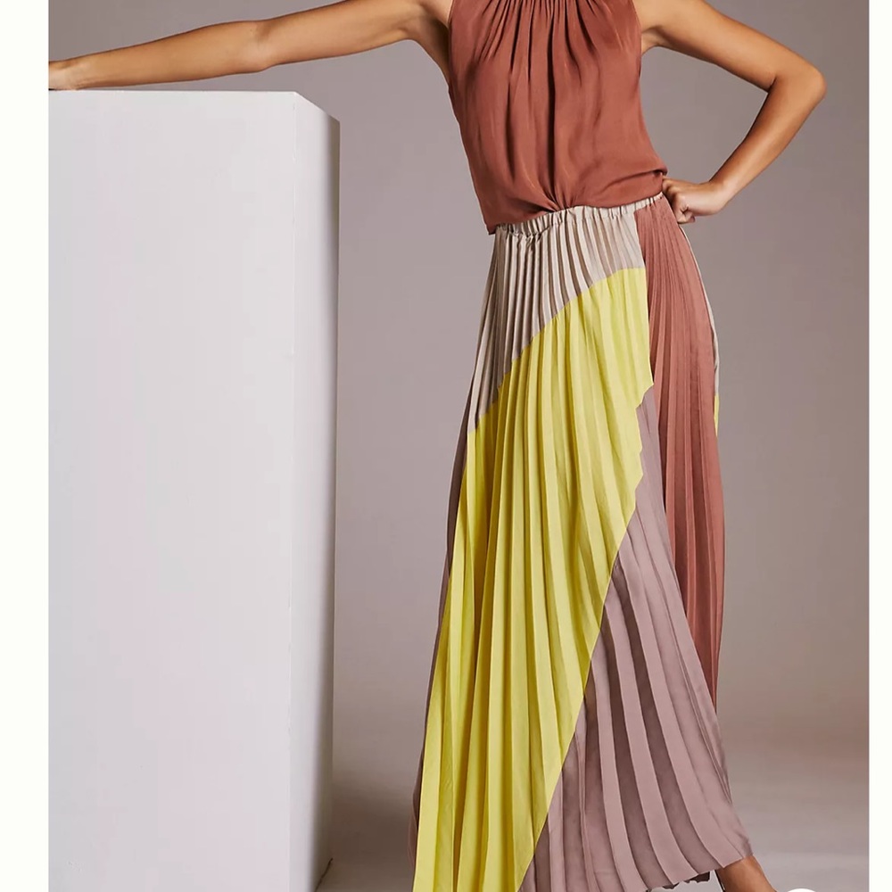 🎉HP🎉 Anthropologie Dolan Left Coast Colorblocked Maxi Skirt in Neutral Motif